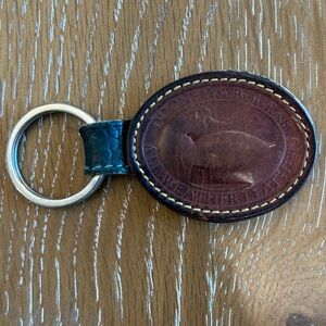 Vintage Dooney & Bourke Leather Oval Duck Keyring with RARE Pebble Tag